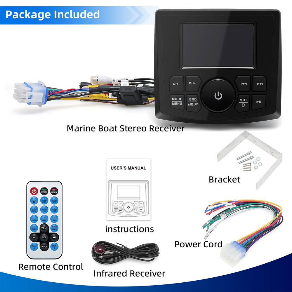 Лодка Морской MP3/MP5 Радио Плеер Медиа Аудио Стерео Плеер Совместимый с Bluetooth FM AM приемник Для СПА UTV ATV Водонепроницаемый