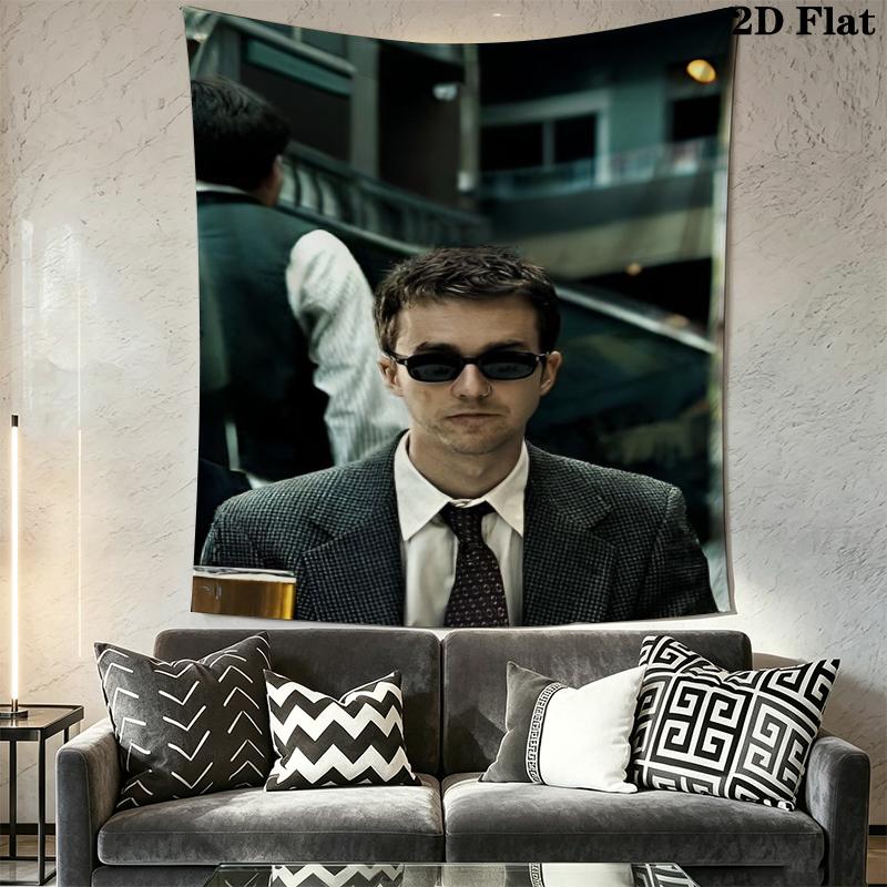 Fight Club Wall Tapestry Aesthetic Wall Hanging Printed Fabric Blanket Decorative Tapestries for Bedroom Living Room Home Decor