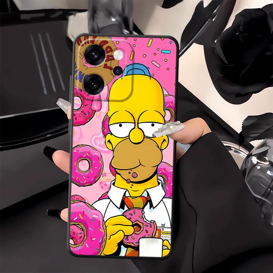 Чехол для телефона для Oppo A76 F9 F11 F29 A93 A98 A96 A74 A84 A78 Reno 4F 5 6 7 8 10 11 14 A83 S-simpsons Пончик