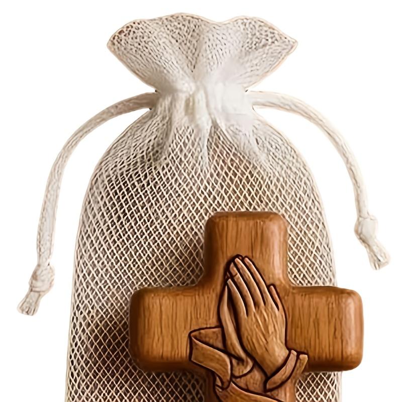 3D карманный молитвенный крест из смолы с дизайном капли святой воды и молитвенной карточкой - Портативный христианский религиозный подарок, для символа Христа