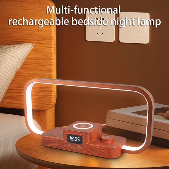 3-In-1 Bedside Lamp with Wireless Charger Nightstand Lamp USB Charging Desk Light for Nightstand Bedroom