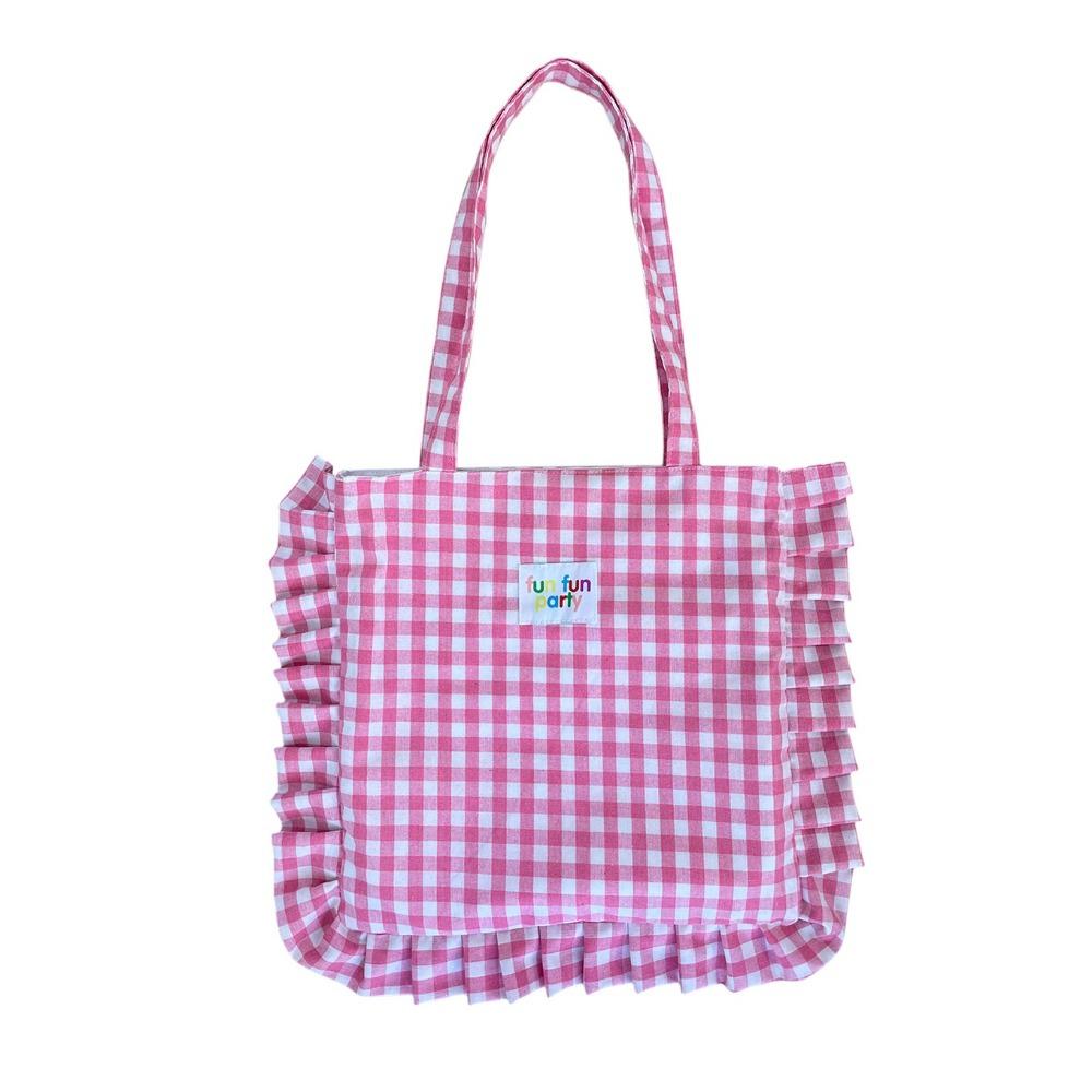 Большая вместительная кружевная сумка-подушка, сумка-тоут для поездок на работу, симпатичная клетчатая хлопковая сумка в подарок