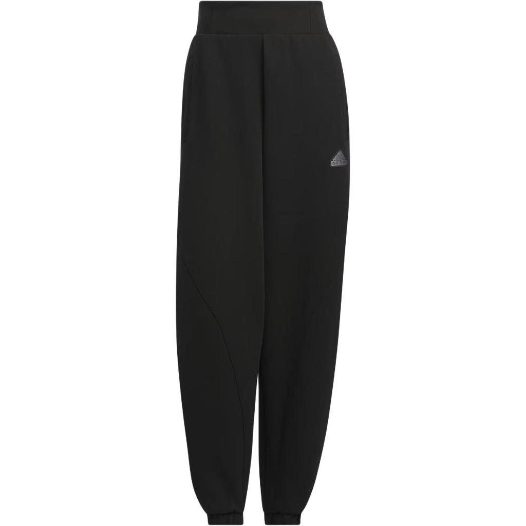 Adidas FW24 Серия спортивных костюмов с небольшим логотипом, модные удобные универсальные трикотажные спортивные брюки с эластичными манжетами, женские плавки черного цвета JJ3561