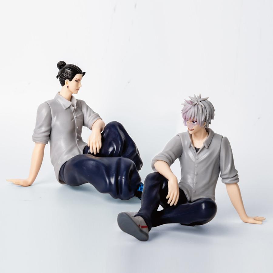 11cm Jujutsu Kaisen Anime Figure Sitting Gojou Satoru Action Figure Handsome Geto Suguru Figurine PVC Collection Model Doll Toys