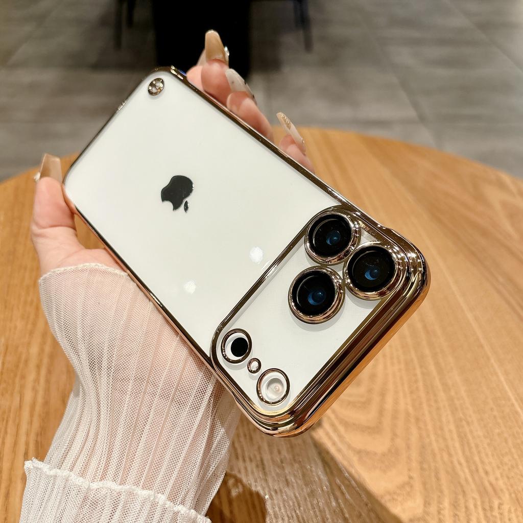 Для iPhone 17 Pro Max Ультратонкий Чехол для Мобильного Телефона для Apple 16 Гальванизированный Без Рамки 15 Прозрачный Жесткий Корпус 14 Теплоотвод