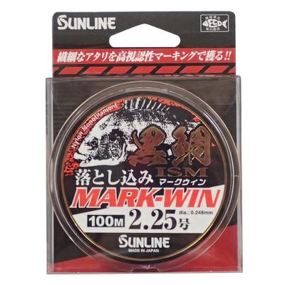 Леска SUNLINE Нейлоновая Kurodaiism Drop-in Markwin 100м 2.25 Белый & Черный & Excite Orange & Miel Green