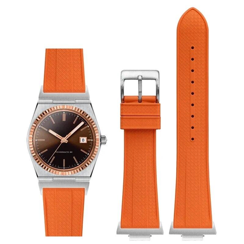 Ремешок из фторкаучука с адаптером для Tissot серии PRX T137.407/T137.410 Super Player 40 мм, новый быстросъемный ремешок для часов FKM 12 мм