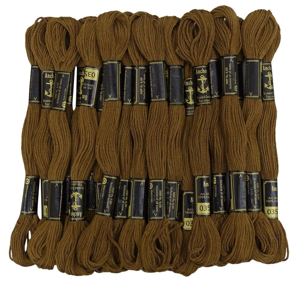 IBA Indianbeautifulart Многожильные хлопковые нитки для ручной вышивки, упаковка из 25 мотков, темные