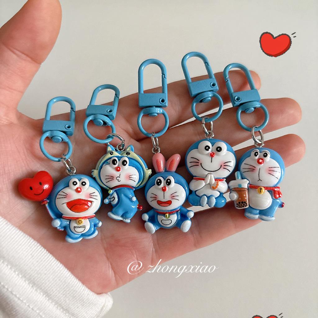 Cartoon Anime Doraemon Keychain Cute Doll Cosplay Car Key Ring Backpack Kawaii Ornaments Jewelry Toy Kids Birthday Gifts