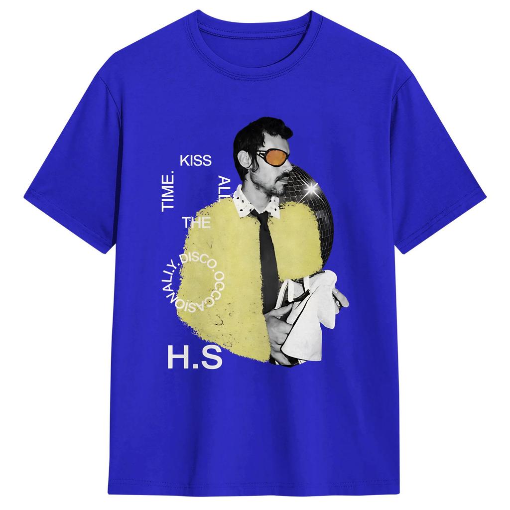 Harry Style Kiss All The Time Disco Occasionally Disco Ball Tour TShirt Summer Cotton T Shirts For Adult Novelty Loose Tshirt