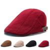 Autumn Winter Peaked Cap Men Vintage Corduroy Forward Cap Women's British Style Warm Beret Cap