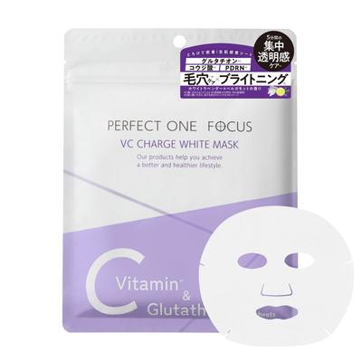 Perfect One Focus VC Charge Белая маска 7 шт. - Увлажняющая маска для лица с PDRN, глутатионом и витамином C для осветления, производство Япония