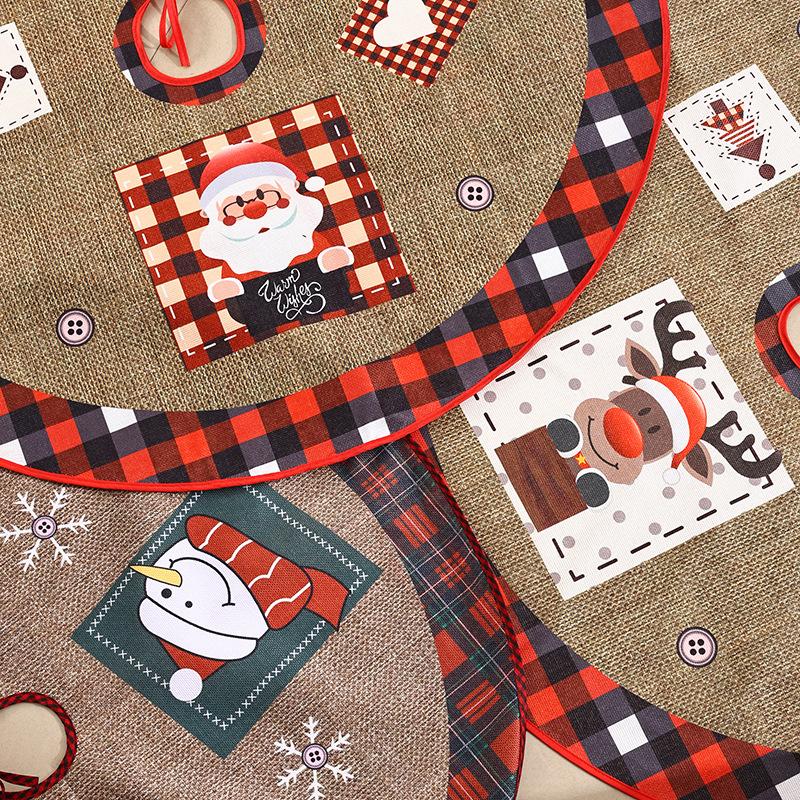 Christmas tree skirt, creative and exquisite printed Santa Claus tree bottom decoration Christmas supplies decorations