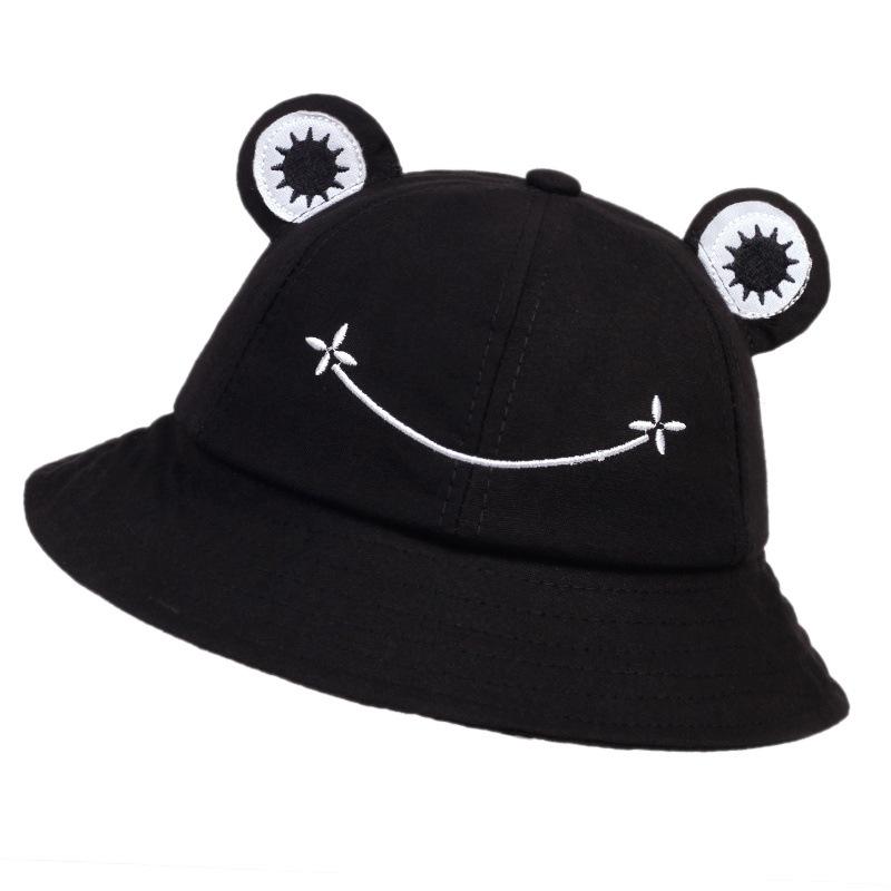 New Frog Shaped Parent Child Fisherman Hat with Embroidery for Men and Women, Sunshade, Warmth, Ear Protection Basin Hat