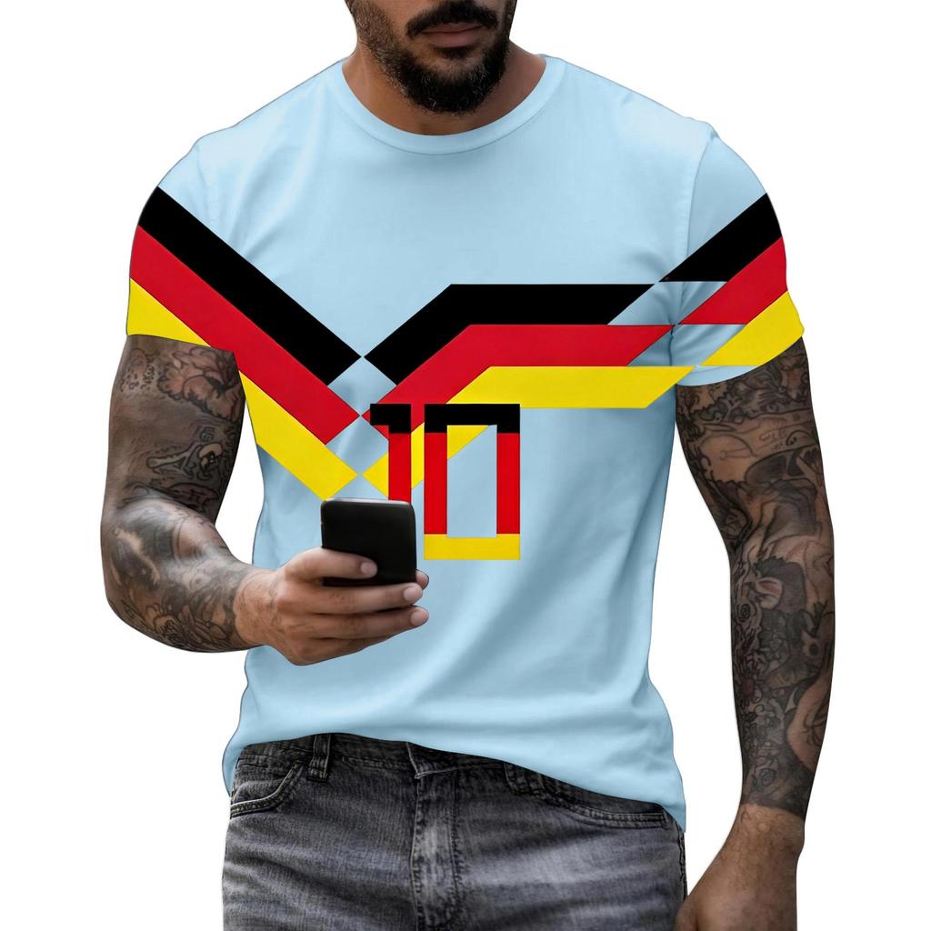 Men's Short Sleeve Graphic T-Shirt Crew Neck Casual Fit Lightweight Soft Fabric Comfortable Wear