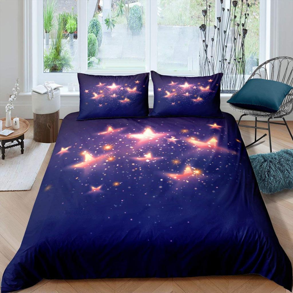 Galaxy Duvet Cover Set 3D Printed Space Themed Bedding Set Kid Boy Galaxy Series Universe Pattern Polyester Quilt Cover For Girl