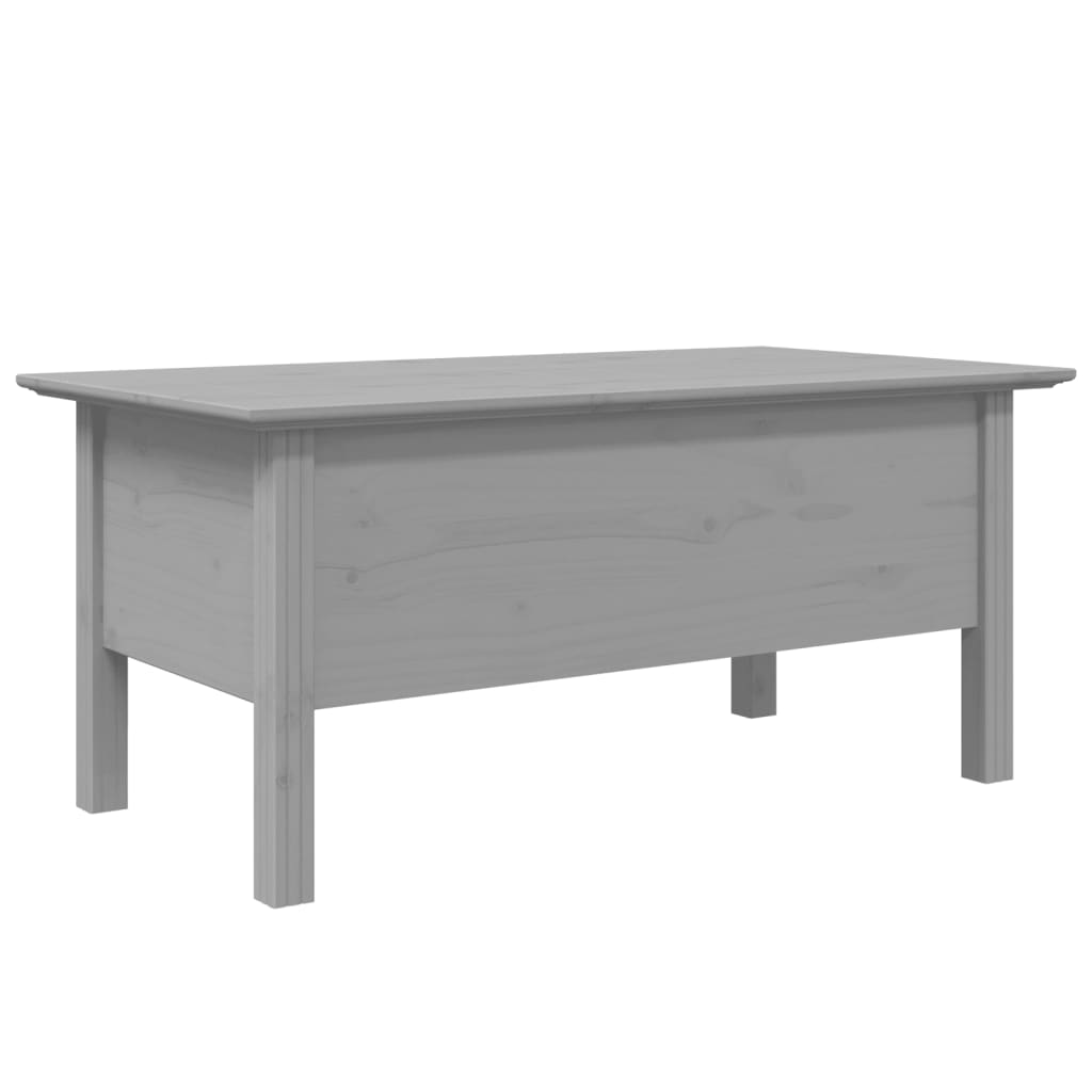 Stolik Kawowy Bodo, Szary, 100X55X46 Cm, Lite Drewno Sosnowe