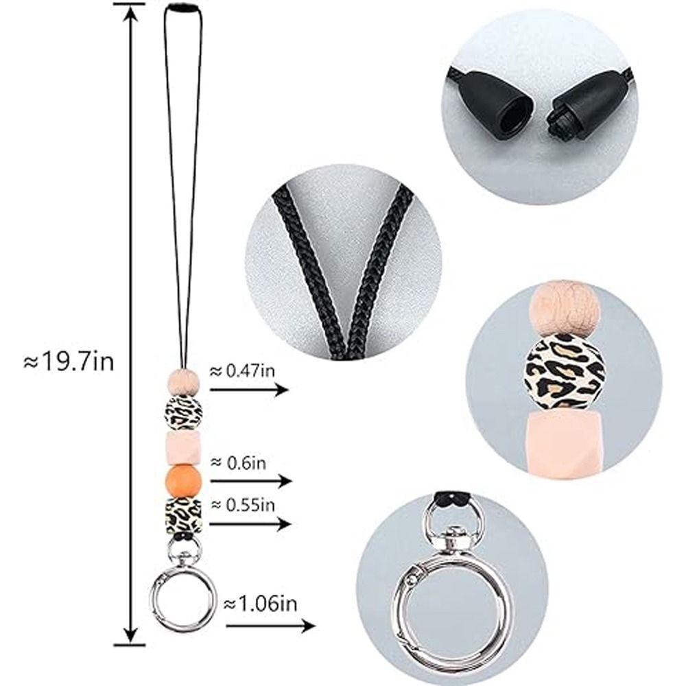 Breakaway Silicone Beaded Lanyard Anti-Lose Teacher Lanyards Creative ID Badges Lanyard  Great Gift