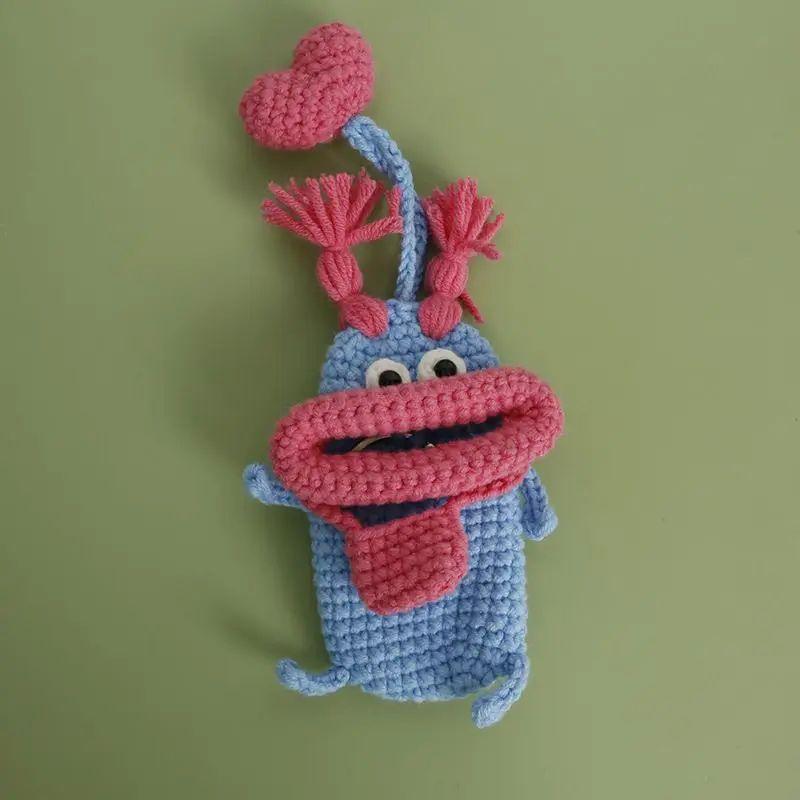 Забавные вязаные крючком брелоки Вязание Милая кукла с сосисочным ртом Держатель для ключей Полезная вязаная сумка для хранения Брелоки для автомобильных ключей Оптовая торговля