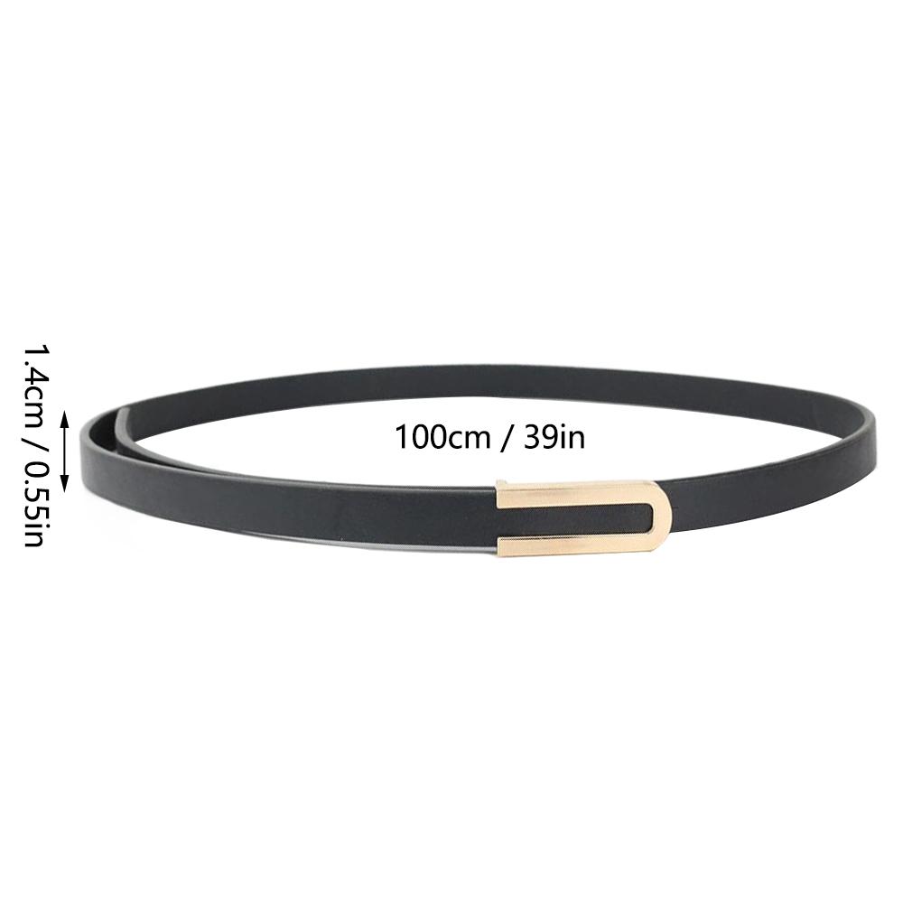 Модный и универсальный тонкий ремень из черной кожи для женщин, декоративный ремень для платья, простой корейский стиль, костюмный белый маленький ремень