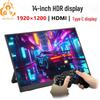 Raspberry Pi 14" 1920x1200 Type C/HDMI Display for Computers, Mobile Phones, Xbox, PS4, and Switch
