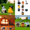 Set of 10 Halloween Witch Ghostly Resins Figurines Decorative Ornaments for Miniature Garden Landscape and Party Display