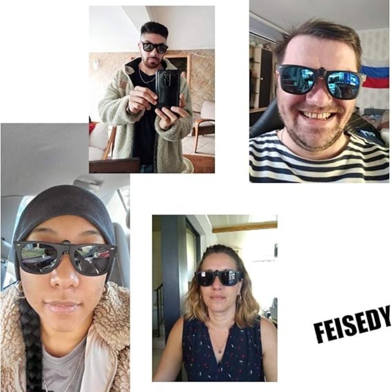 Неполяризованные мужские поляризованные солнцезащитные очки с откидной линзой для женщин, очки ночного видения для вождения, антибликовые, винтажные, квадратные, с клипсой для рыбалки