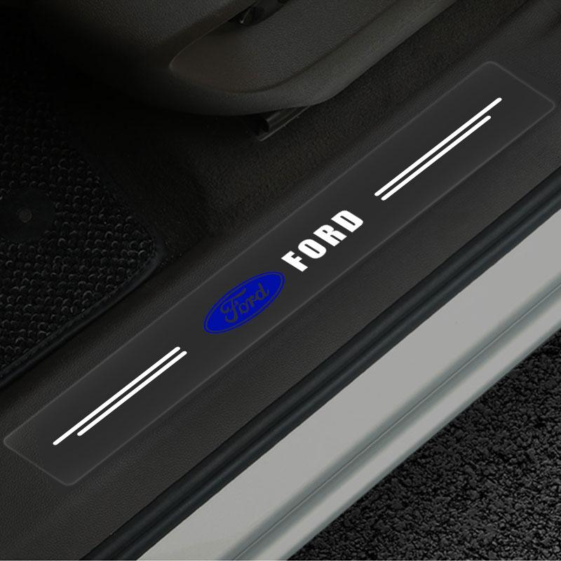 Протектор порога автомобиля Прозрачная декоративная наклейка-значок Для Ford Focus Mondeo MK1 MK2 MK4 MK3 Fiesta ST Line Kugo Transit Escape Fusion Explorer