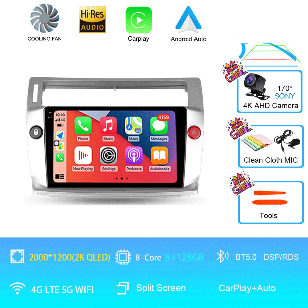 Android 14 Для Citroen C4 C-Triomphe Quatre 2004-2014 Автомагнитола Мультимедиа Видео Carplay 2Din DVD Головное устройство Стерео Динамик Аудио