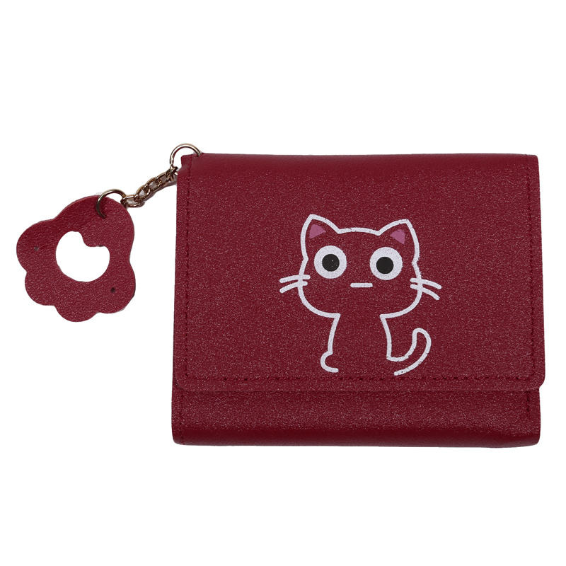 Маленький кошелек Кошка Короткий складной Персонализированные кошельки Студент Милая леди Мини Модный кошелек Kawaii Простые кошельки для девочек