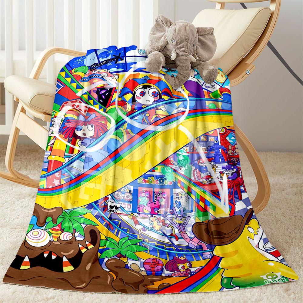 Digital Circus Blanket Soft Warm Cozy Perfect for Couch Seaside Livingroom Four Seasons Universal Warmthful Decor Gifts For Family Or Friends