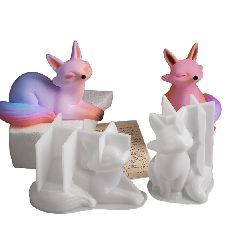 3D Stereo Fox Silicone Mold DIY Animal Shaped Candle Mold Gypsum Soap Candle Making Supplies Handmade Chocolate Cake Decoration