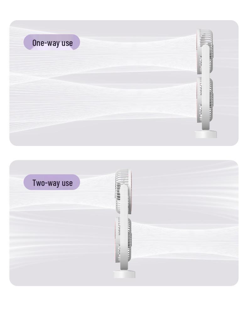 Dual-Head USB Rechargeable Night Light Fan for Air Circulation – Ideal for Outdoor, Dorm, or Office with Long Battery Life