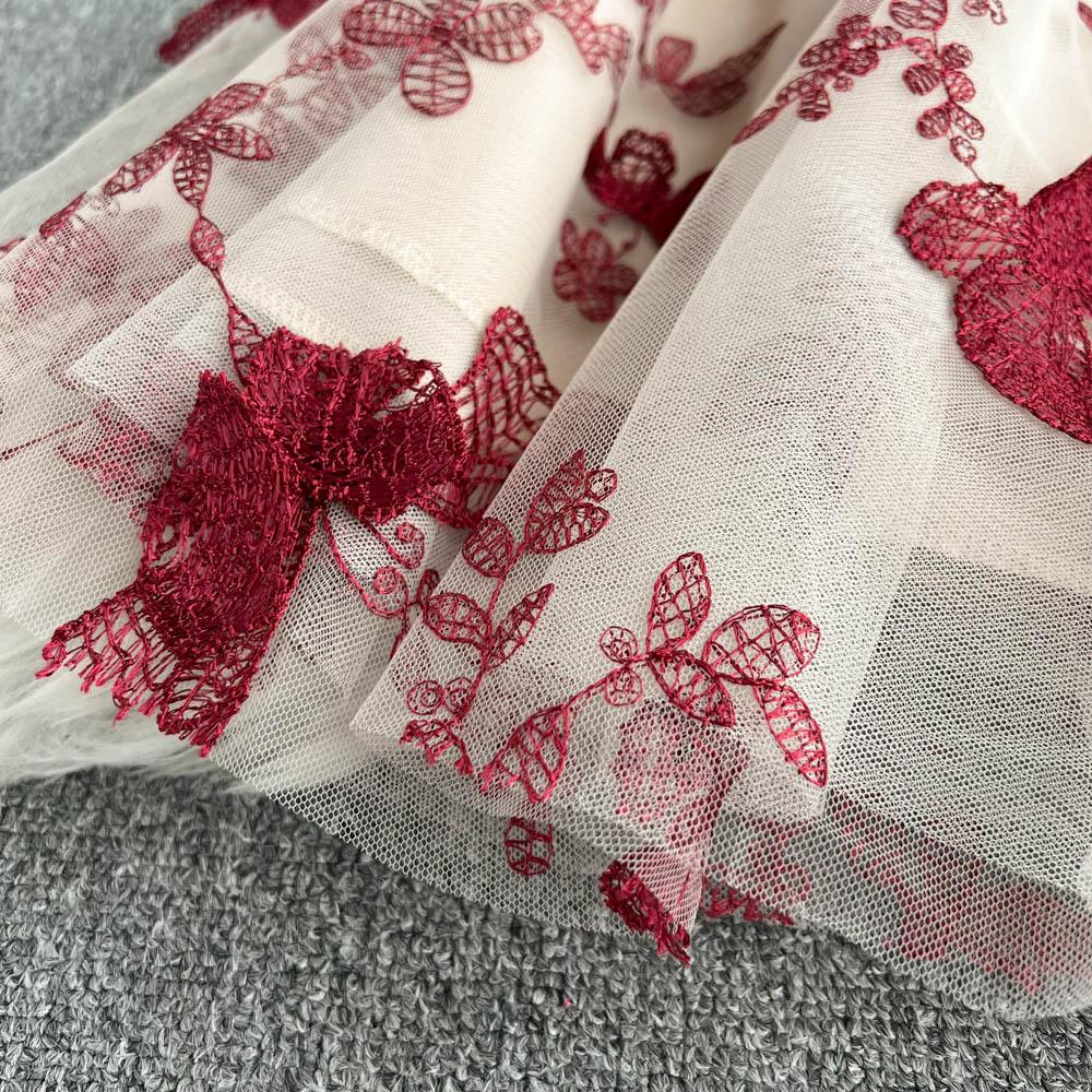 Осень-зима, женский повседневный вязаный свитер, сетчатые лоскутные платья, винтажное вечернее платье миди из тюля с v-образным вырезом и вышивкой-бабочкой