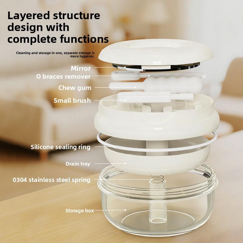 Коробка для хранения брекетов, Коробка для чистки зубных протезов, Поддон для сушки невидимых ретейнеров, Многослойный портативный ящик для хранения, Коробка для брекетов
