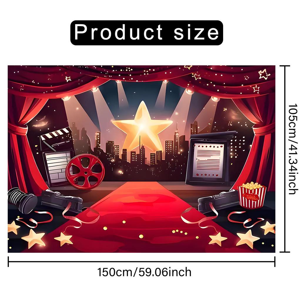 Hollywood Grand Red Carpet Maxi Background, Easy to Hang Photography Banner, Birthday and Anniversary Commemoration