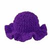 Handcrafted Knitted Beanie Cable Knit Winter Warm Bucket Hat Ruffled Edge Fisherman Hat  Outdoor