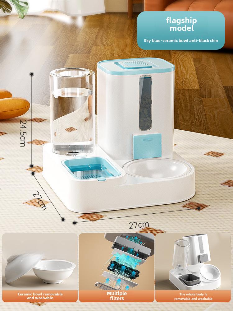 Автоматическая кормушка и поилка для домашних животных с двумя мисками для кошек и собак