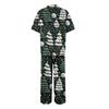 Women's Christmas Print Pajama Set Women's Short Sleeve Long Pants Two-piece Set Button-up Home Clothes