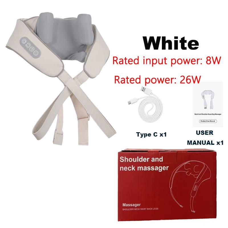 Electric Neck and Back Massager Wireless Neck and Shoulder Kneading Massage Pillow Cervical Back Muscle Relaxing Massage Shawl