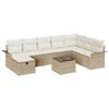 VidaXL Ensemble canapé jardin 9 pièces avec coussins beige poly rotin 3358940
