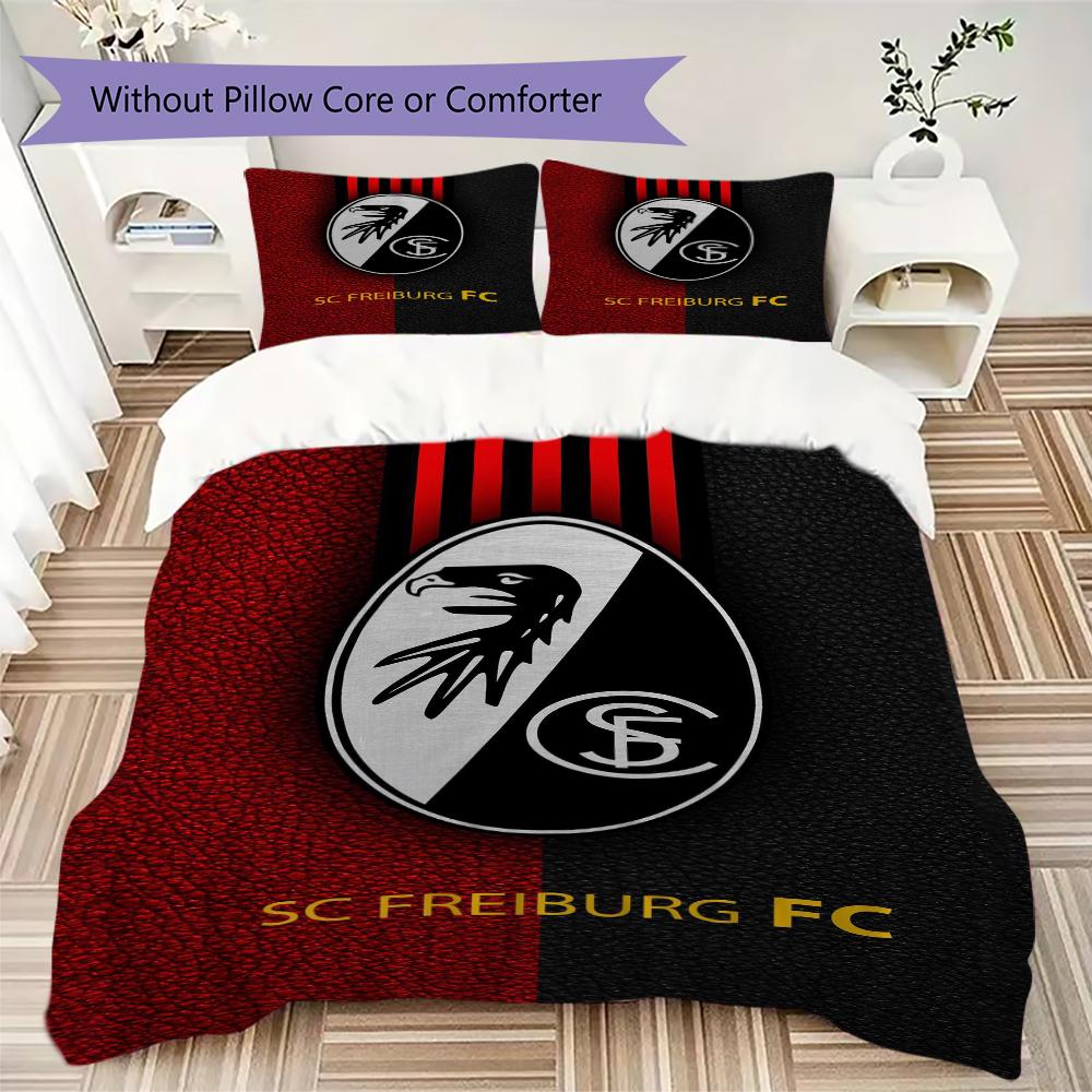 SC Freiburg Pattern Bedding uilt Set uilt Cover Pillowcase Home Decoration Birthday Gift (1 * duvet cover + 2 * pillowcase without core)80