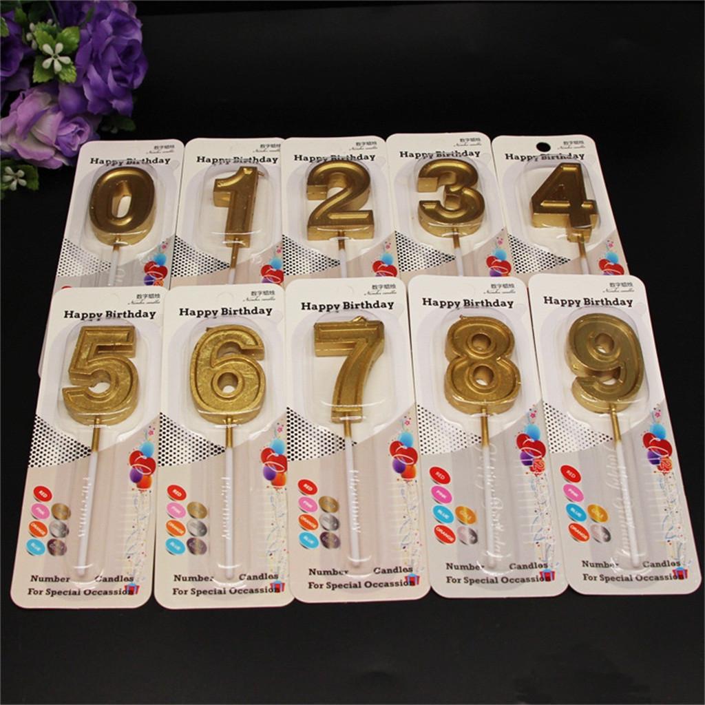 Glitter Number Candles Gold Number 0-9 Birthday Party Candle Cake