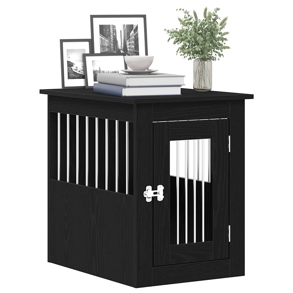Dog Crate Furniture Black Oak 45 x 62 x 59 cm Engineered Wood