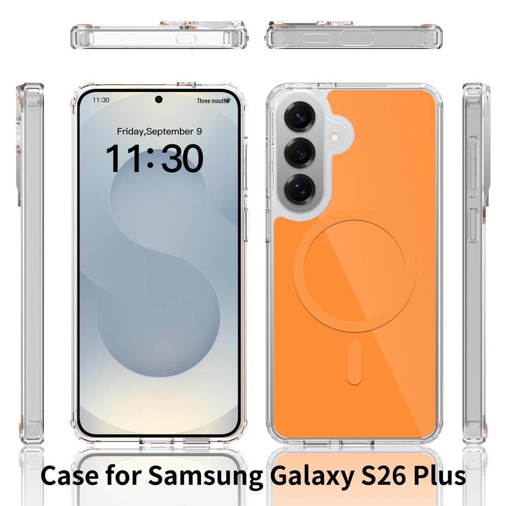 Прозрачный акриловый магнитный чехол для Samsung S26 Ultra/Plus с защитой от падений