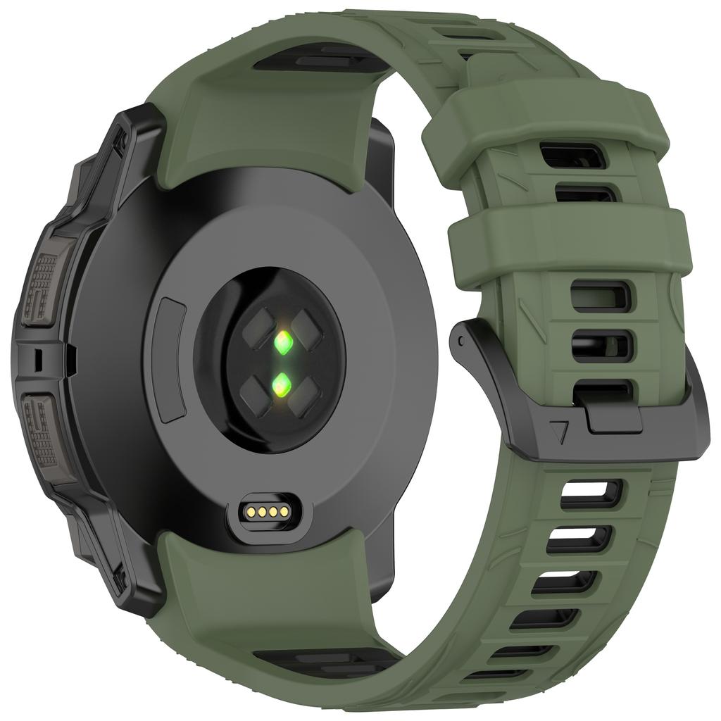 Для Garmin Instinct 3 50 мм Двухцветный ремешок для смарт-часов Спортивный дышащий силиконовый ремешок