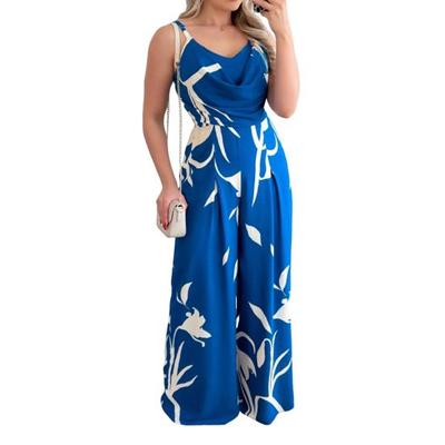 Женский комбинезон без рукавов с V-образным вырезом OL в коммутационном стиле, узкий, с высокой талией, с широкими штанинами, соответствующий цвету, полный женский летний комбинезон с принтом