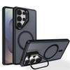 Металлическая подставка для объектива Магнитный чехол Magsafe для телефона Samsung S25 Edge S23 Plus FE S24 Ultra Качественная противоударная беспроводная зарядка Чехол