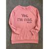 Да, мне холодно 24:Пуловер с круглым вырезом и длинными рукавами с надписью 7 букв