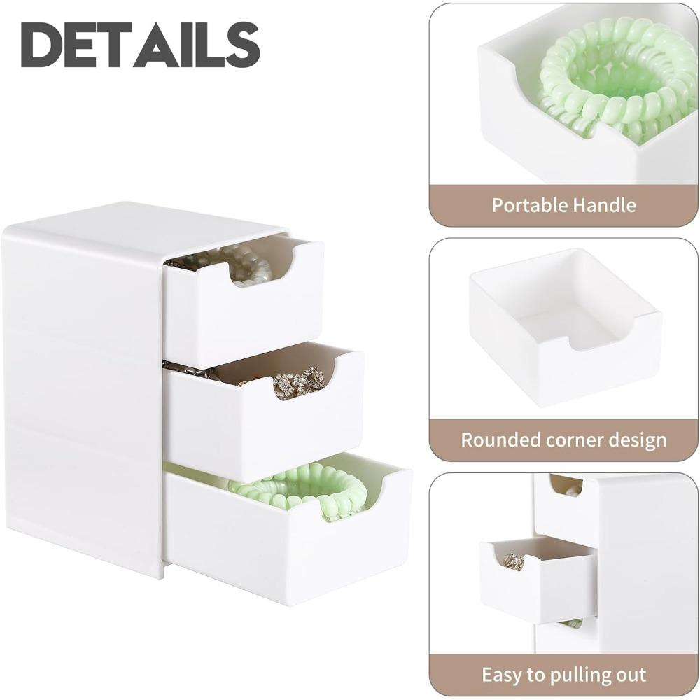 1 шт. Мини-органайзер с 3 ящиками, многофункциональный ящик для хранения офисных принадлежностей, косметики, ювелирных изделий и предметов первой необходимости для ванной комнаты